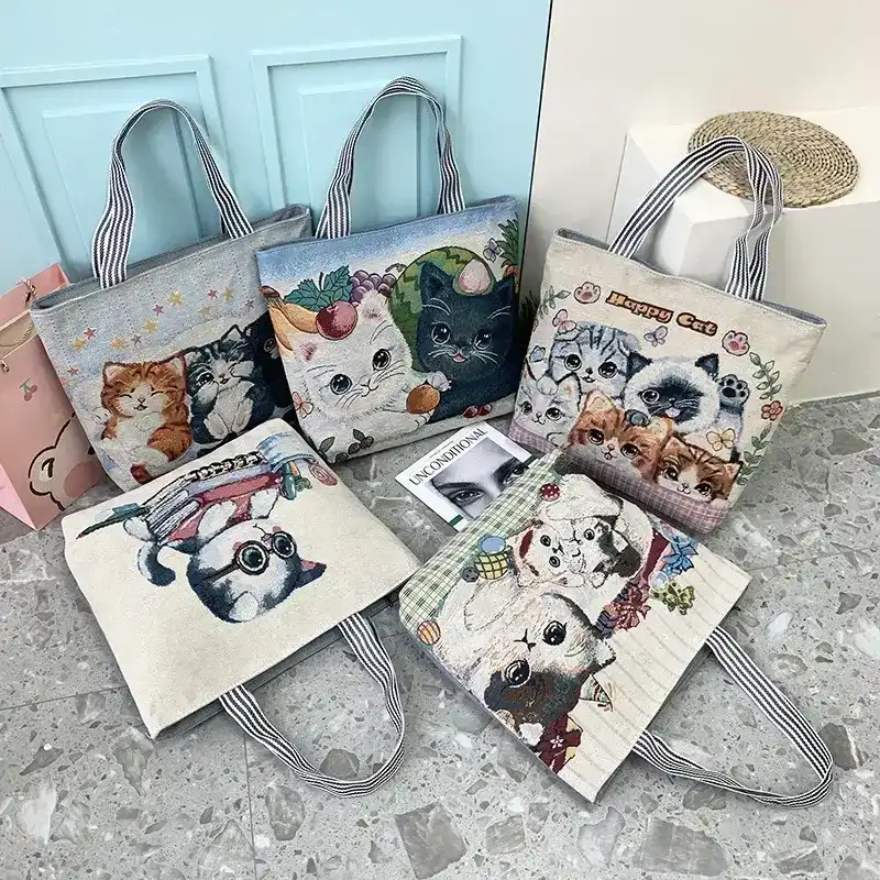 Stylish & Cute canvas tote bag for girls "korean style"